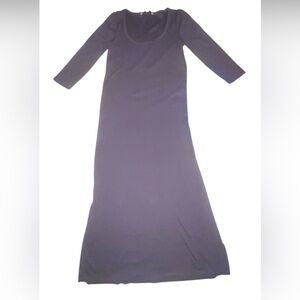 The Nines by Hatch Plaid 3/4 Sleeve Knit Stretch Dress Scoop Neck